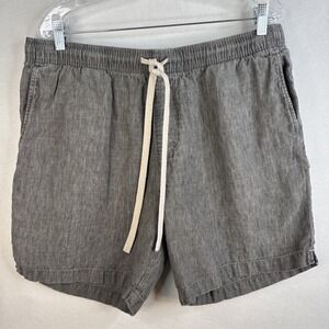 Banana Republic Linen Drawstring Shorts Mens L Gray 100% Linen